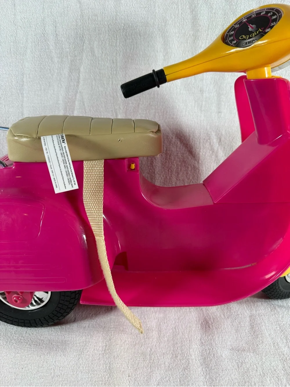 Our Generation Battat 18” Doll Pink and Yellow Motorcycle